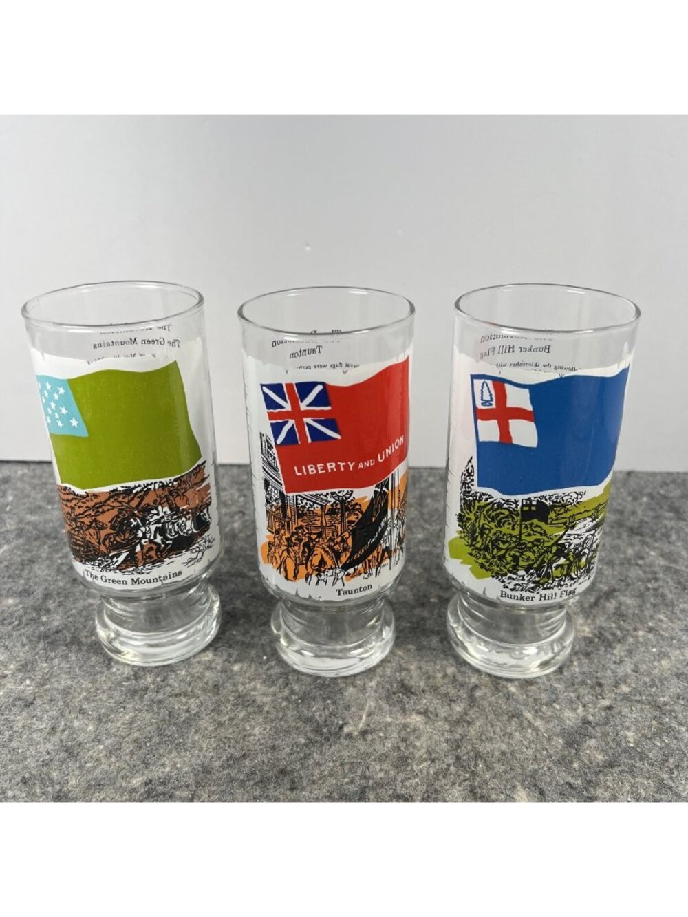 National Flag Foundation 1970s Vintage Collector's Drinking Glasses Series II
